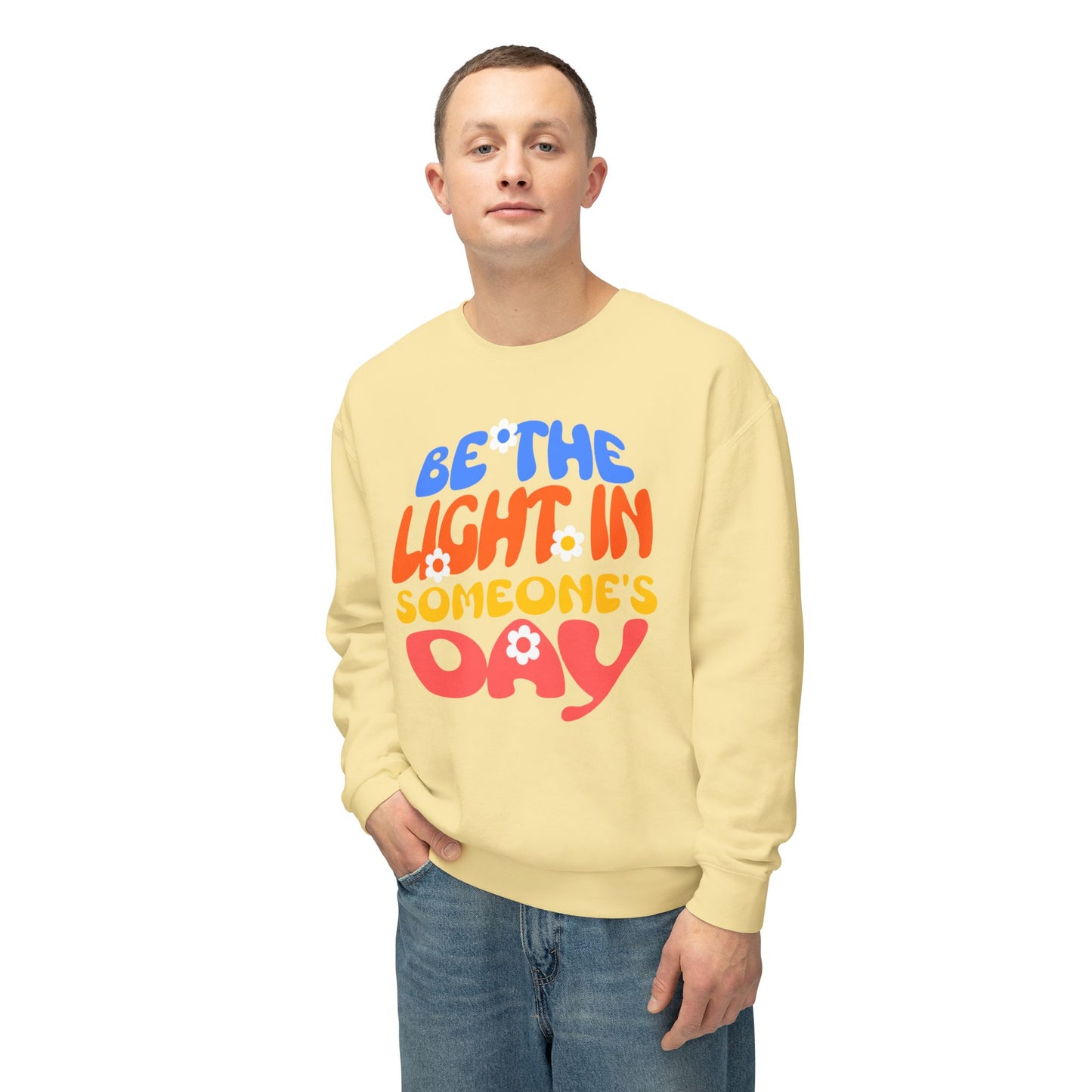 Lightweight Crewneck Sweatshirt: Be the Light in Someone's Day