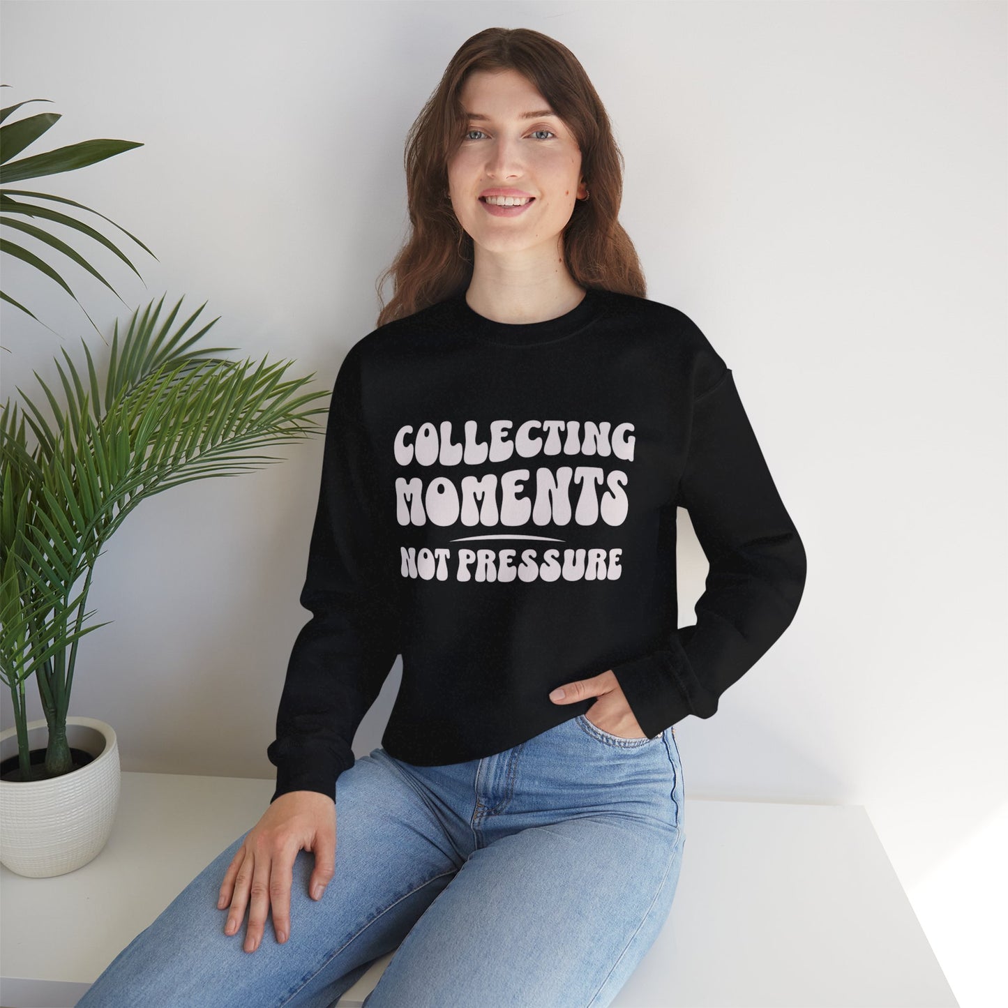 Crewneck Sweatshirt 'Collecting Moments, Not Pressure'