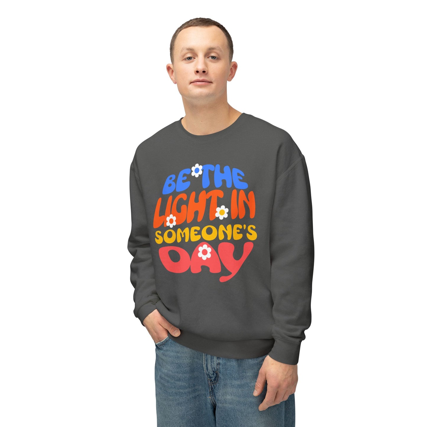 Lightweight Crewneck Sweatshirt: Be the Light in Someone's Day