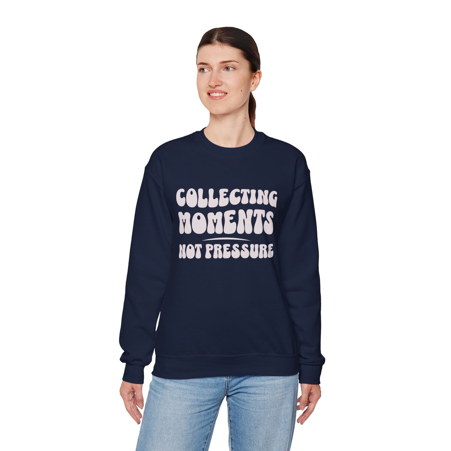 Crewneck Sweatshirt 'Collecting Moments, Not Pressure'
