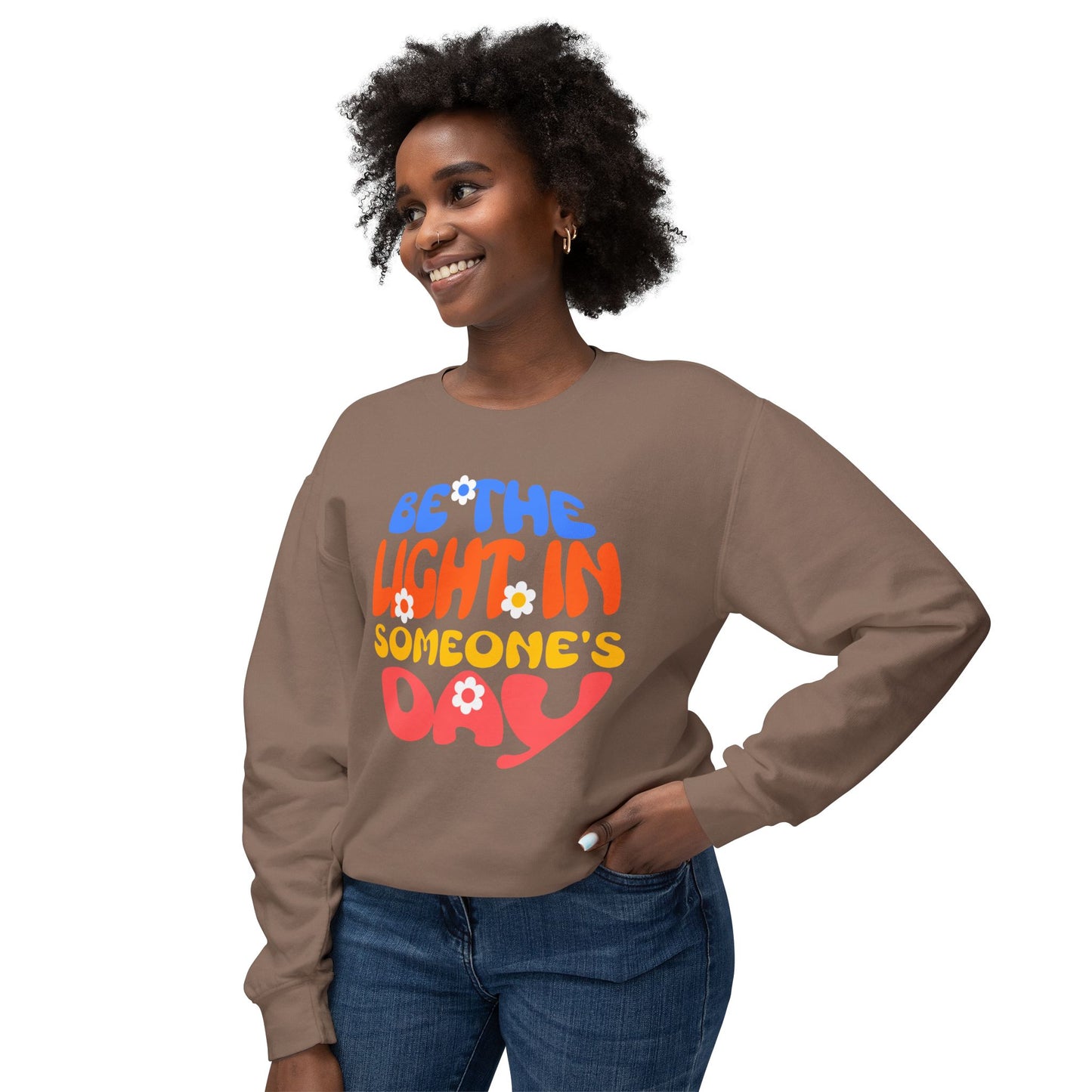 Lightweight Crewneck Sweatshirt: Be the Light in Someone's Day