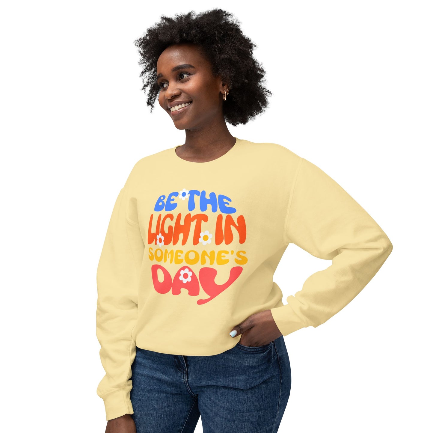 Lightweight Crewneck Sweatshirt: Be the Light in Someone's Day