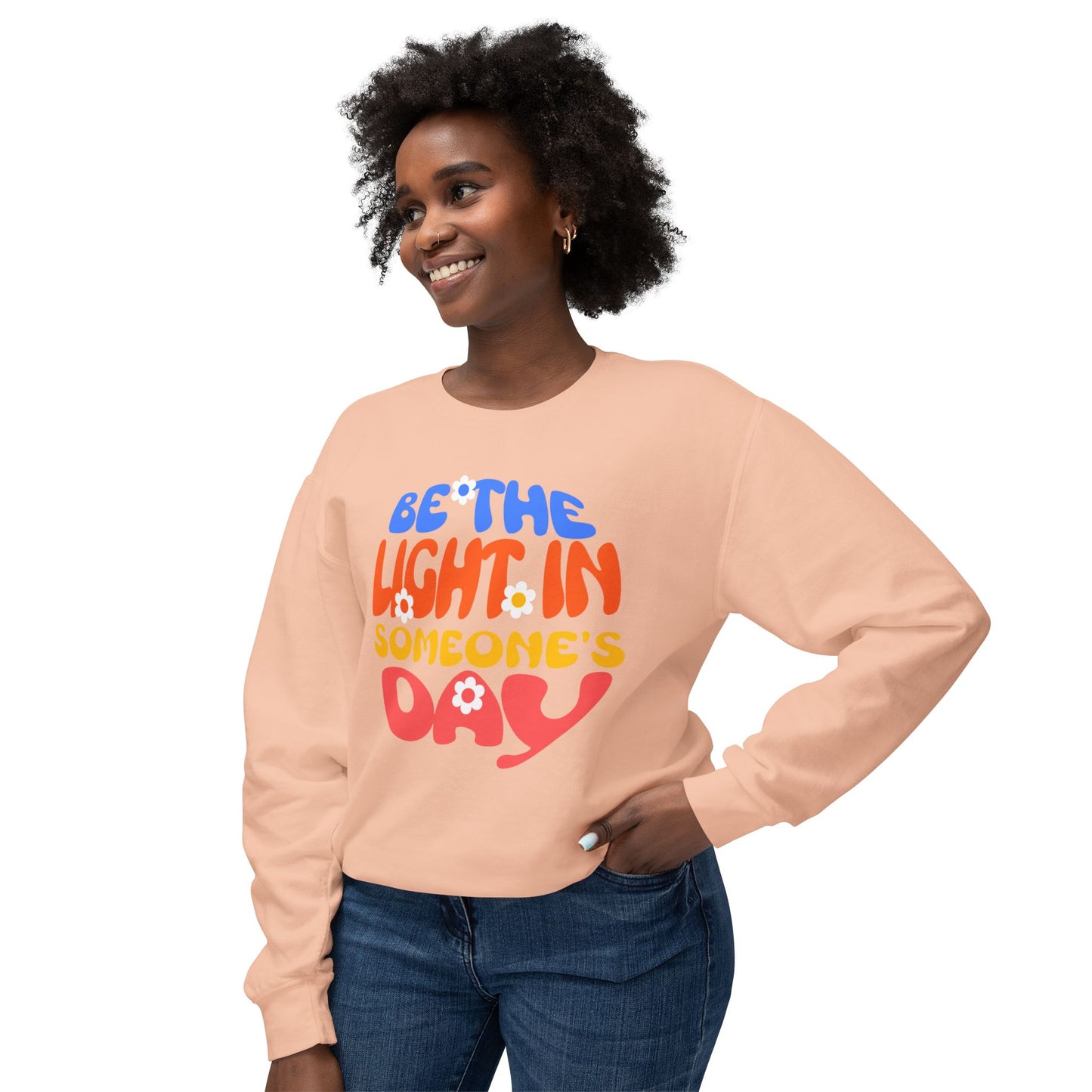 Lightweight Crewneck Sweatshirt: Be the Light in Someone's Day