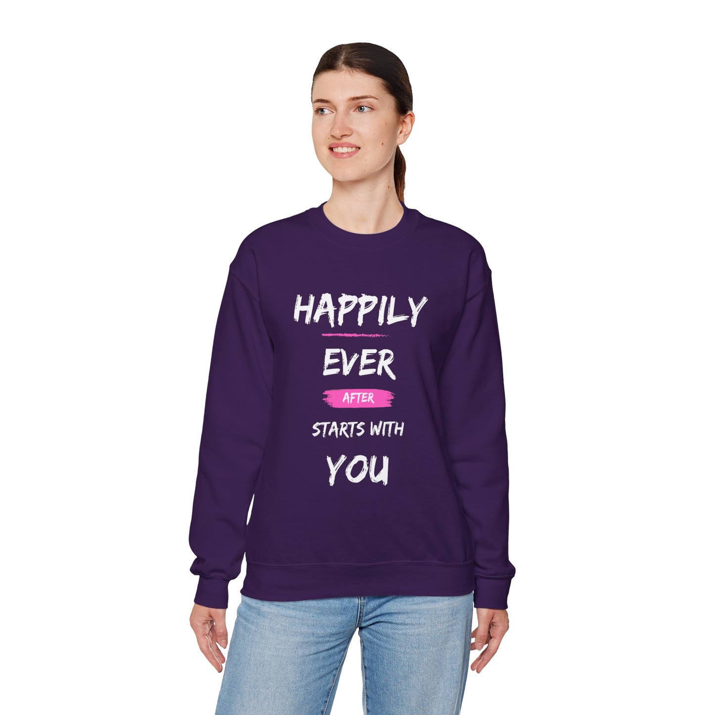 Happily Ever After Starts with You – Cozy Crewneck Sweatshirt 💖