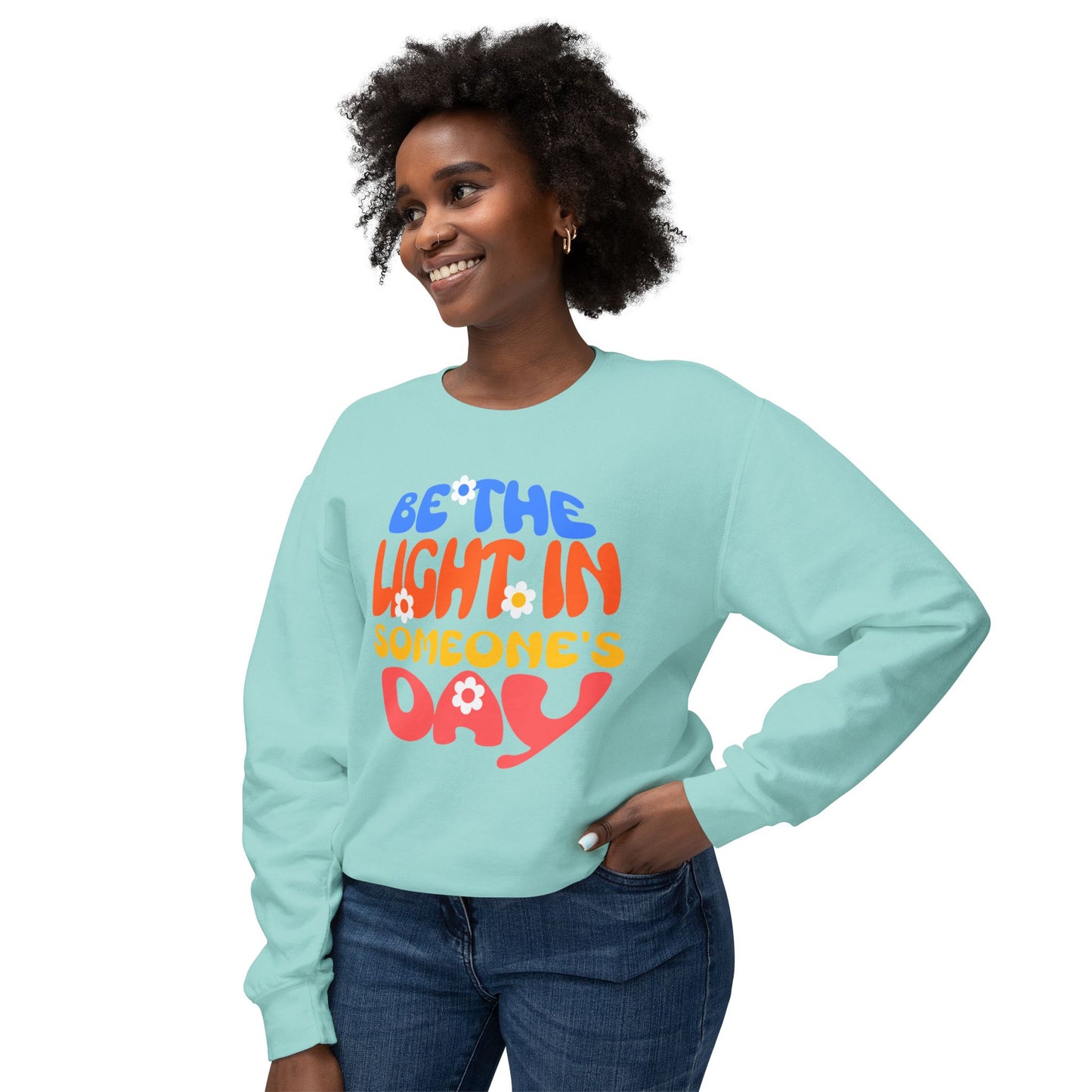 Lightweight Crewneck Sweatshirt: Be the Light in Someone's Day