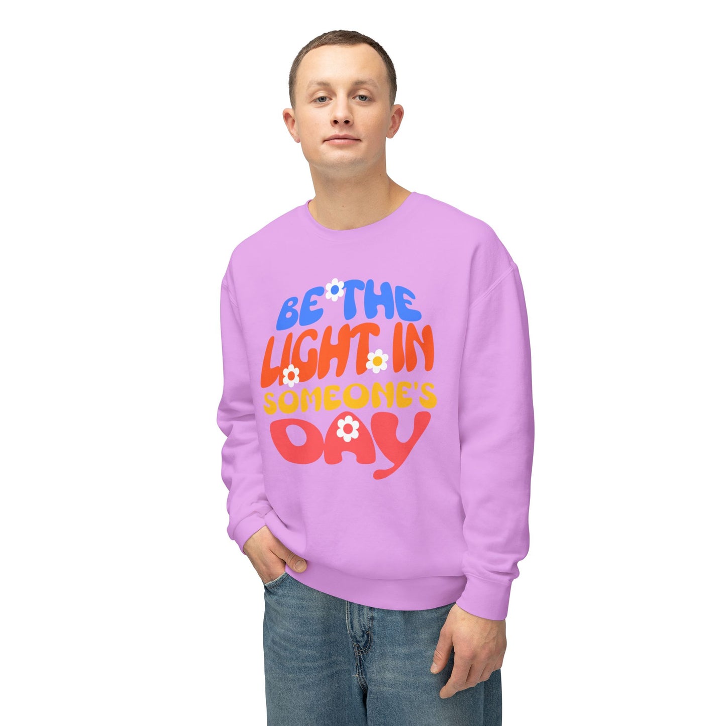 Lightweight Crewneck Sweatshirt: Be the Light in Someone's Day