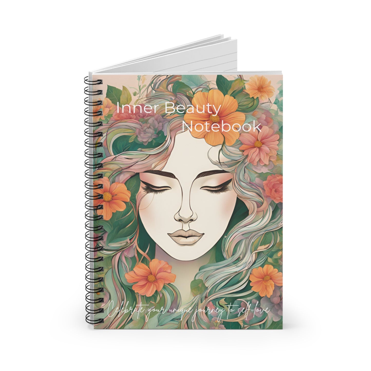 Ruled Line Spiral Notebook - Inner Beauty Design