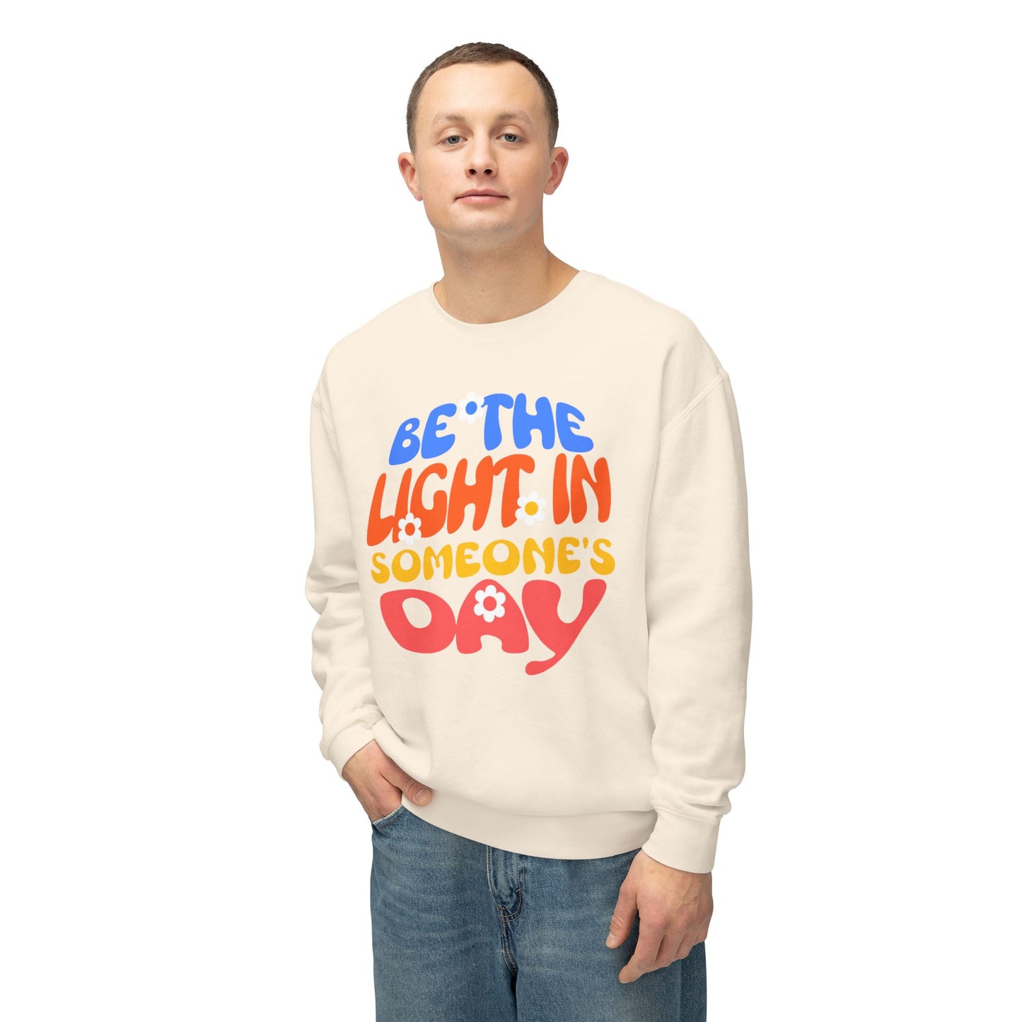 Lightweight Crewneck Sweatshirt: Be the Light in Someone's Day