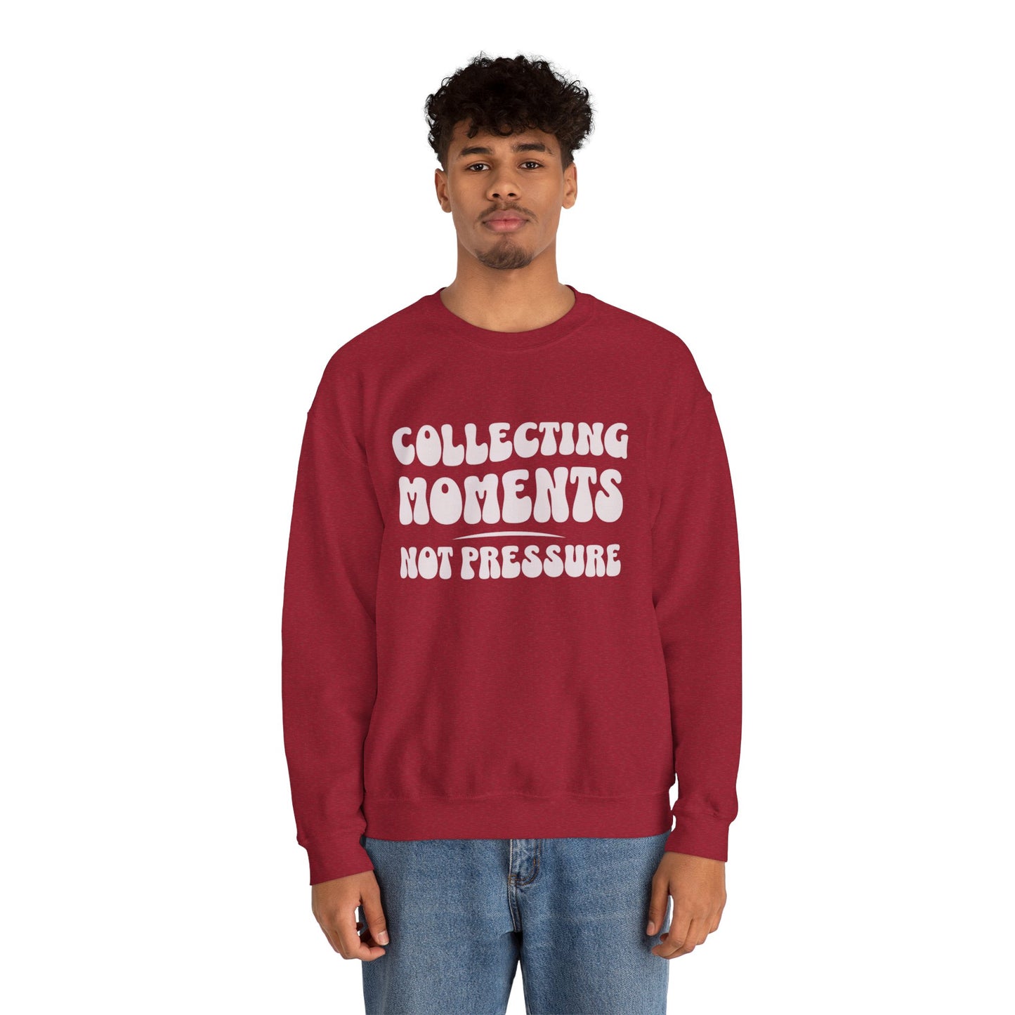 Crewneck Sweatshirt 'Collecting Moments, Not Pressure'