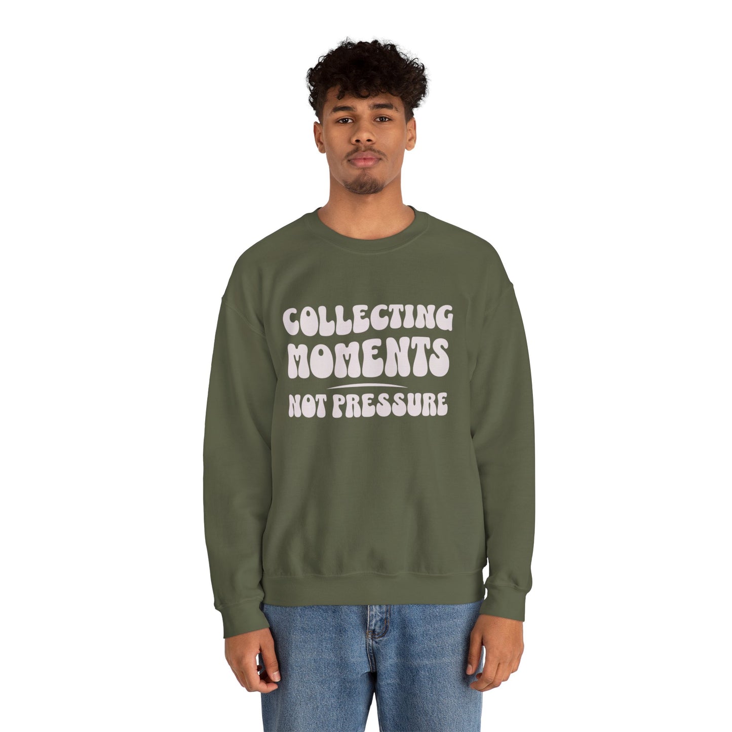 Crewneck Sweatshirt 'Collecting Moments, Not Pressure'