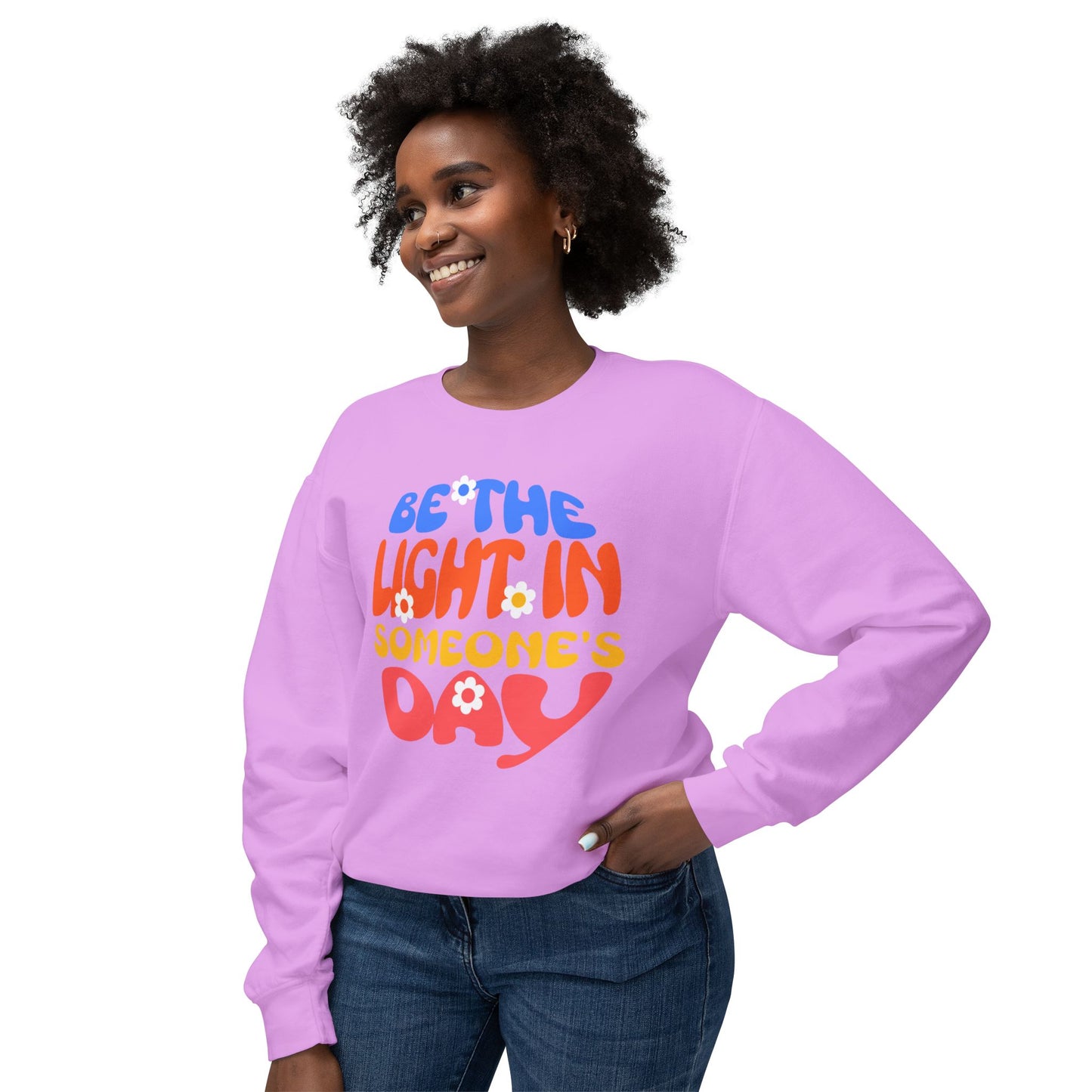Lightweight Crewneck Sweatshirt: Be the Light in Someone's Day