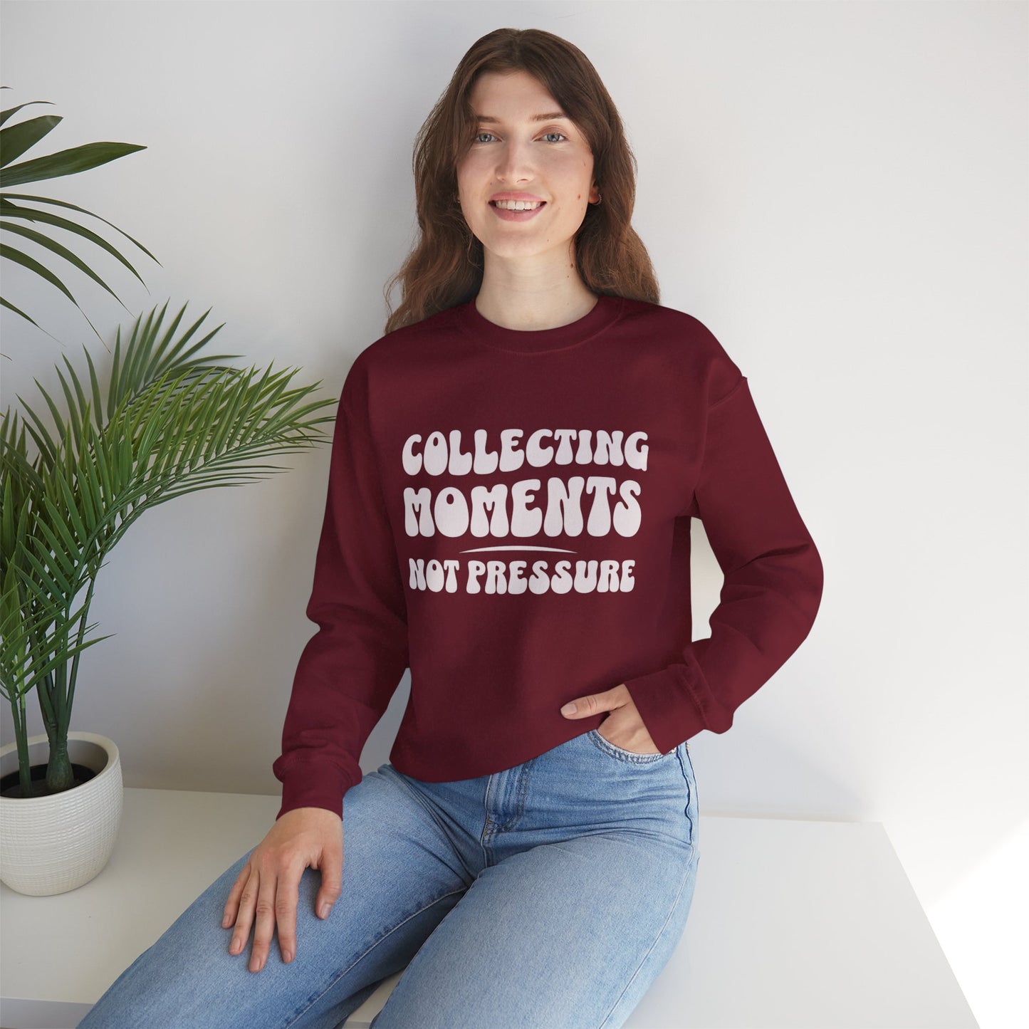 Crewneck Sweatshirt 'Collecting Moments, Not Pressure'