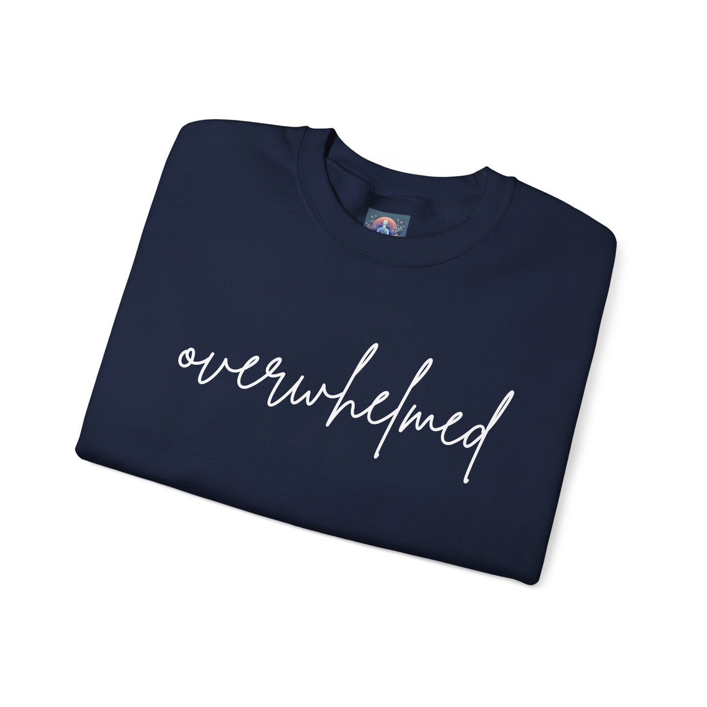 Overwhelmed But Cozy – Unisex Crewneck Sweatshirt