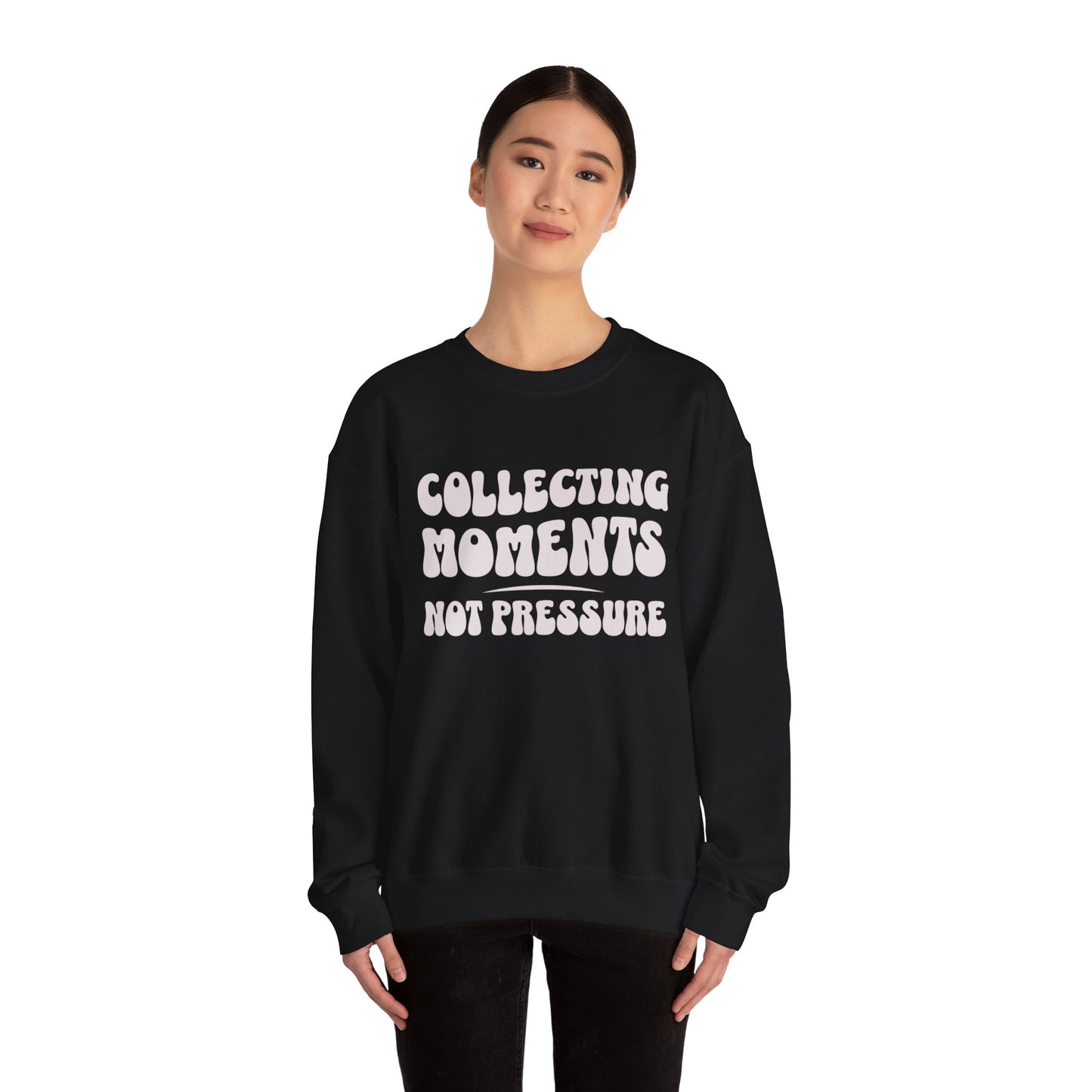 Crewneck Sweatshirt 'Collecting Moments, Not Pressure'