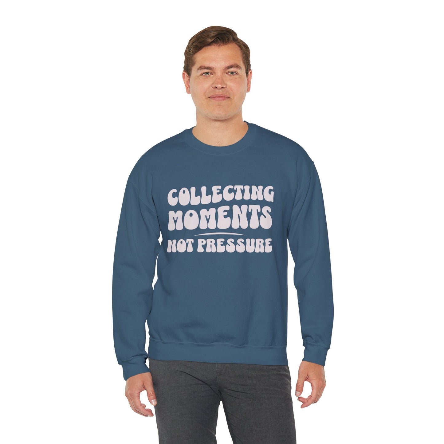 Crewneck Sweatshirt 'Collecting Moments, Not Pressure'