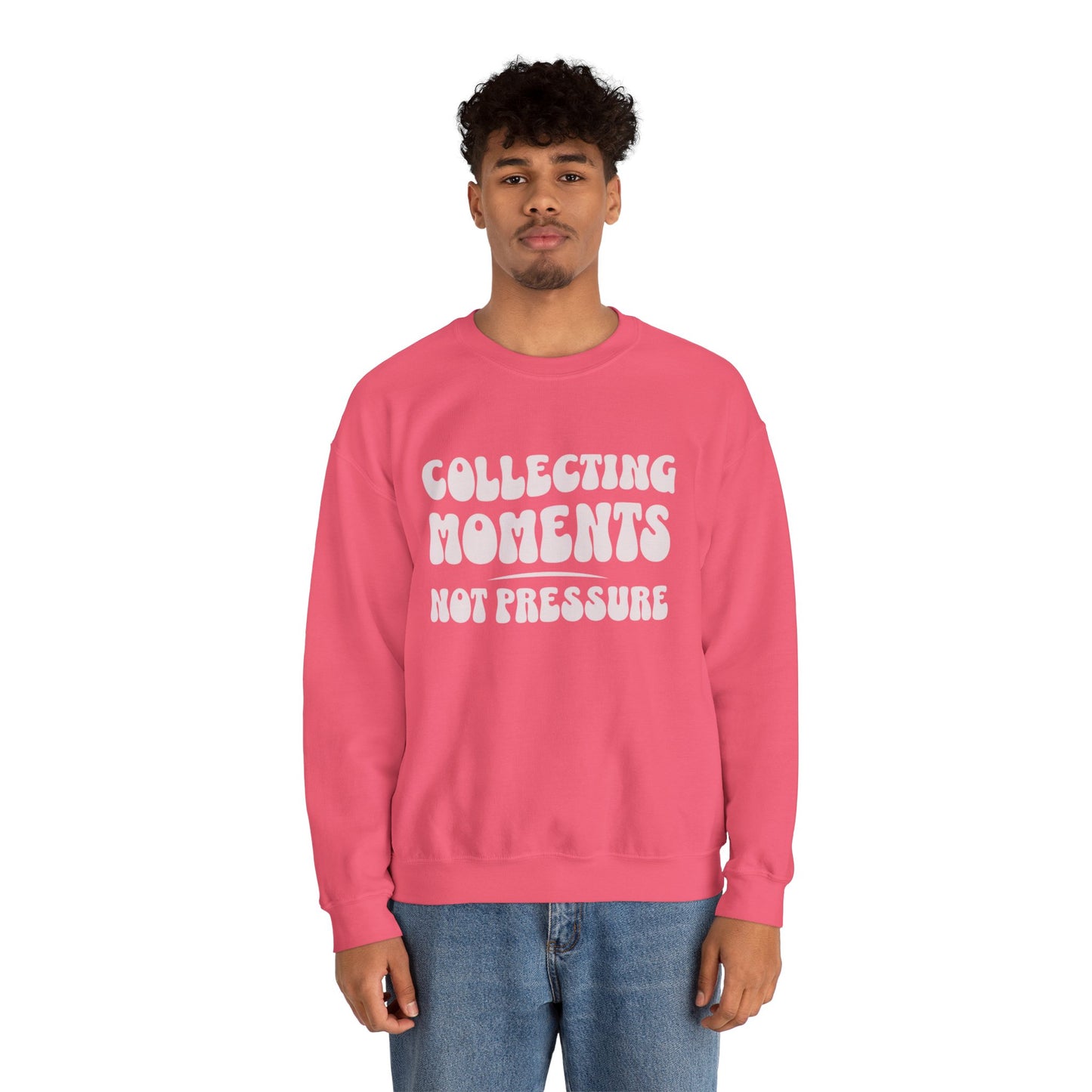 Crewneck Sweatshirt 'Collecting Moments, Not Pressure'