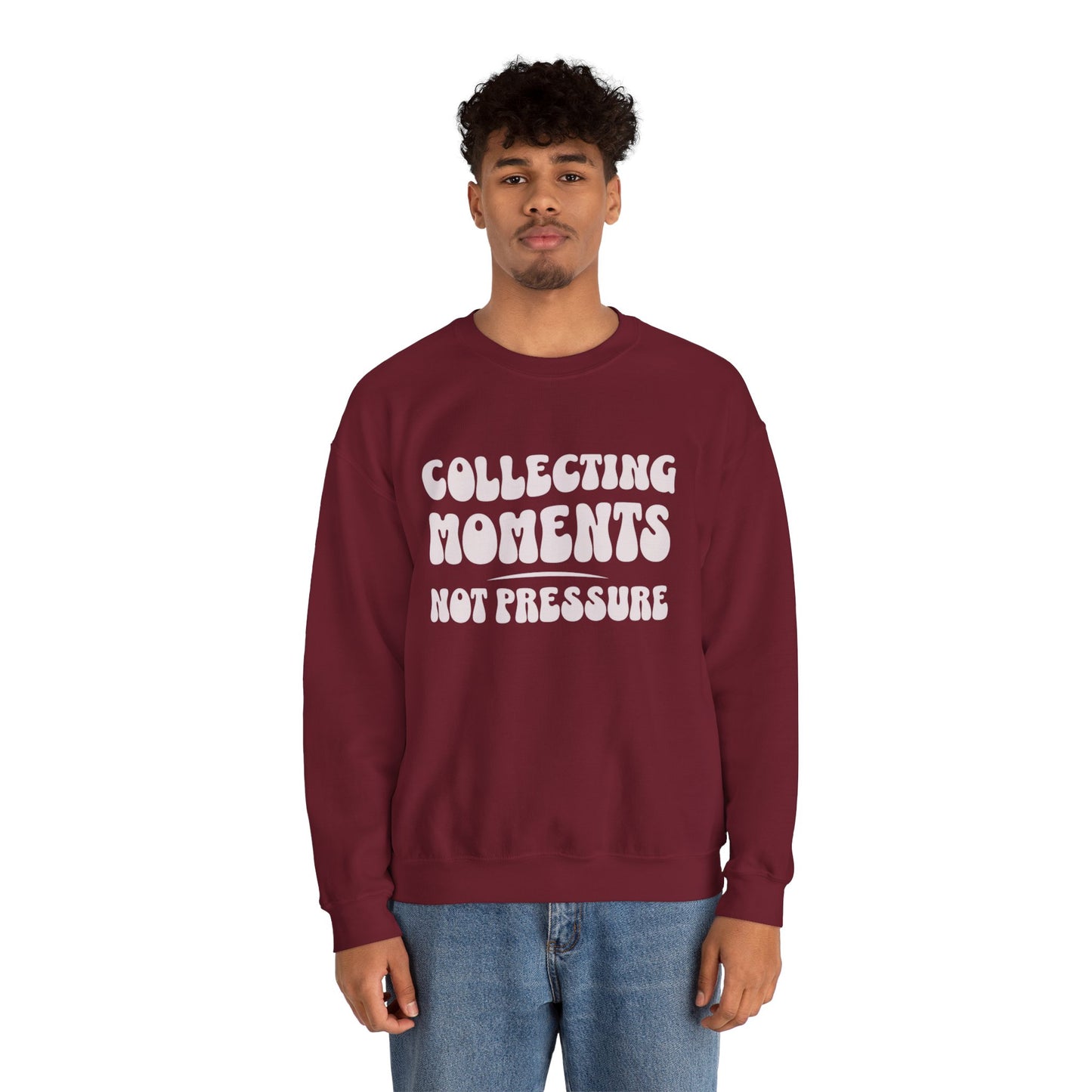 Crewneck Sweatshirt 'Collecting Moments, Not Pressure'