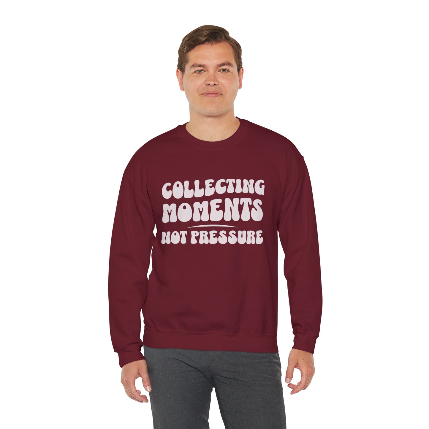 Crewneck Sweatshirt 'Collecting Moments, Not Pressure'