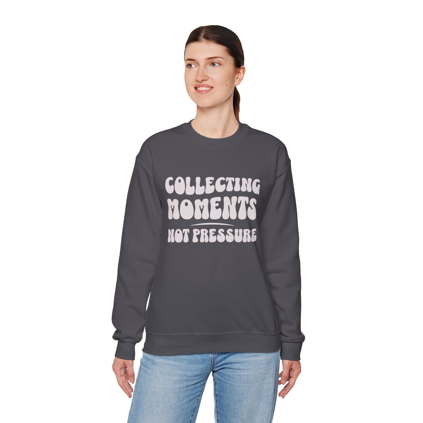 Crewneck Sweatshirt 'Collecting Moments, Not Pressure'