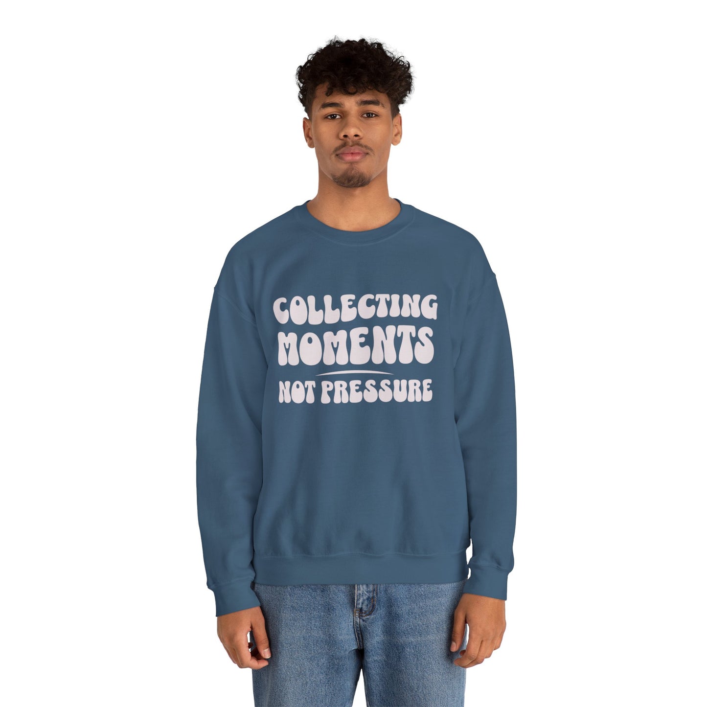 Crewneck Sweatshirt 'Collecting Moments, Not Pressure'