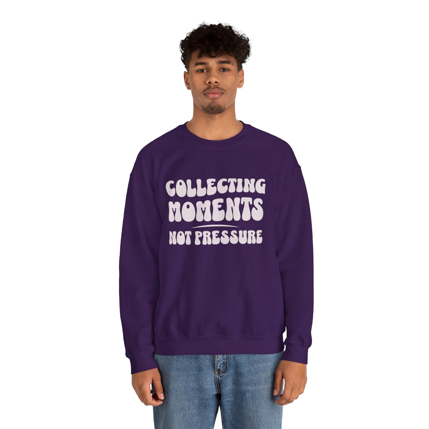 Crewneck Sweatshirt 'Collecting Moments, Not Pressure'