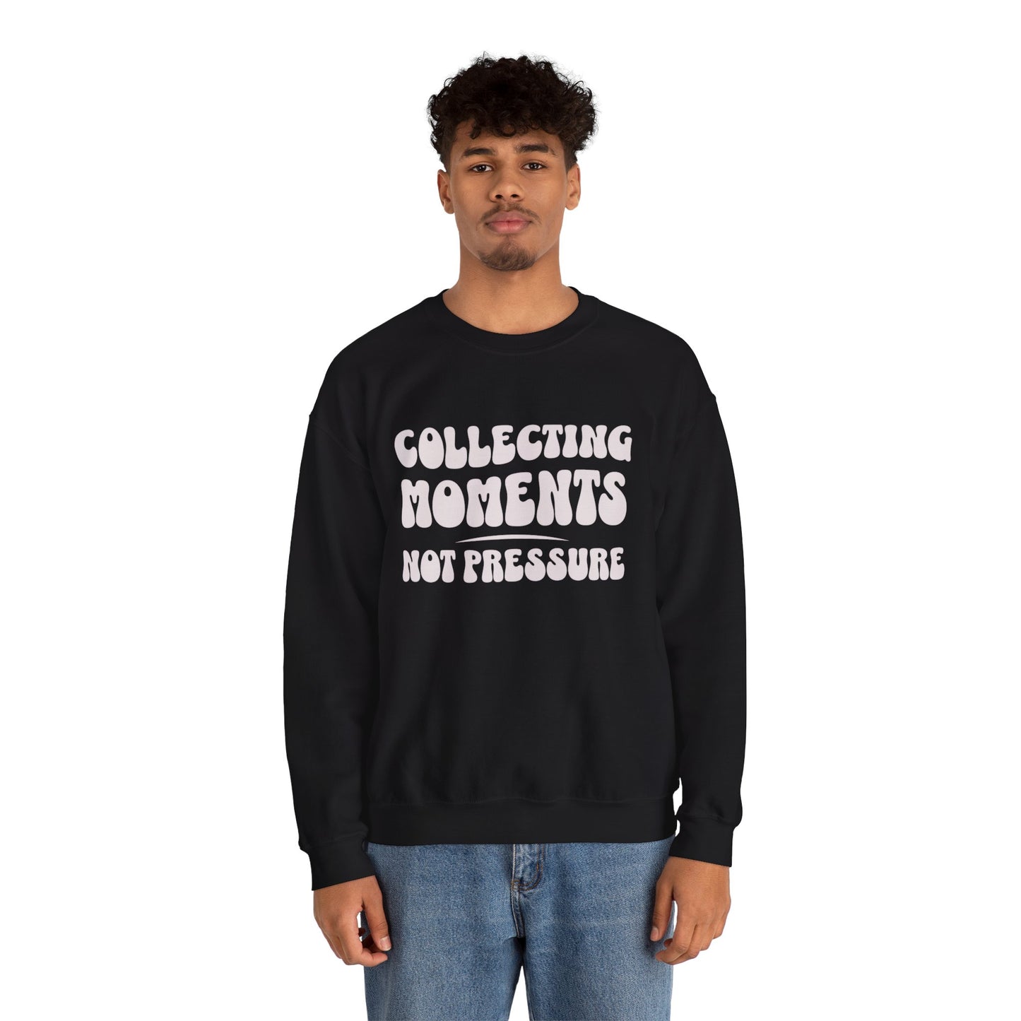 Crewneck Sweatshirt 'Collecting Moments, Not Pressure'