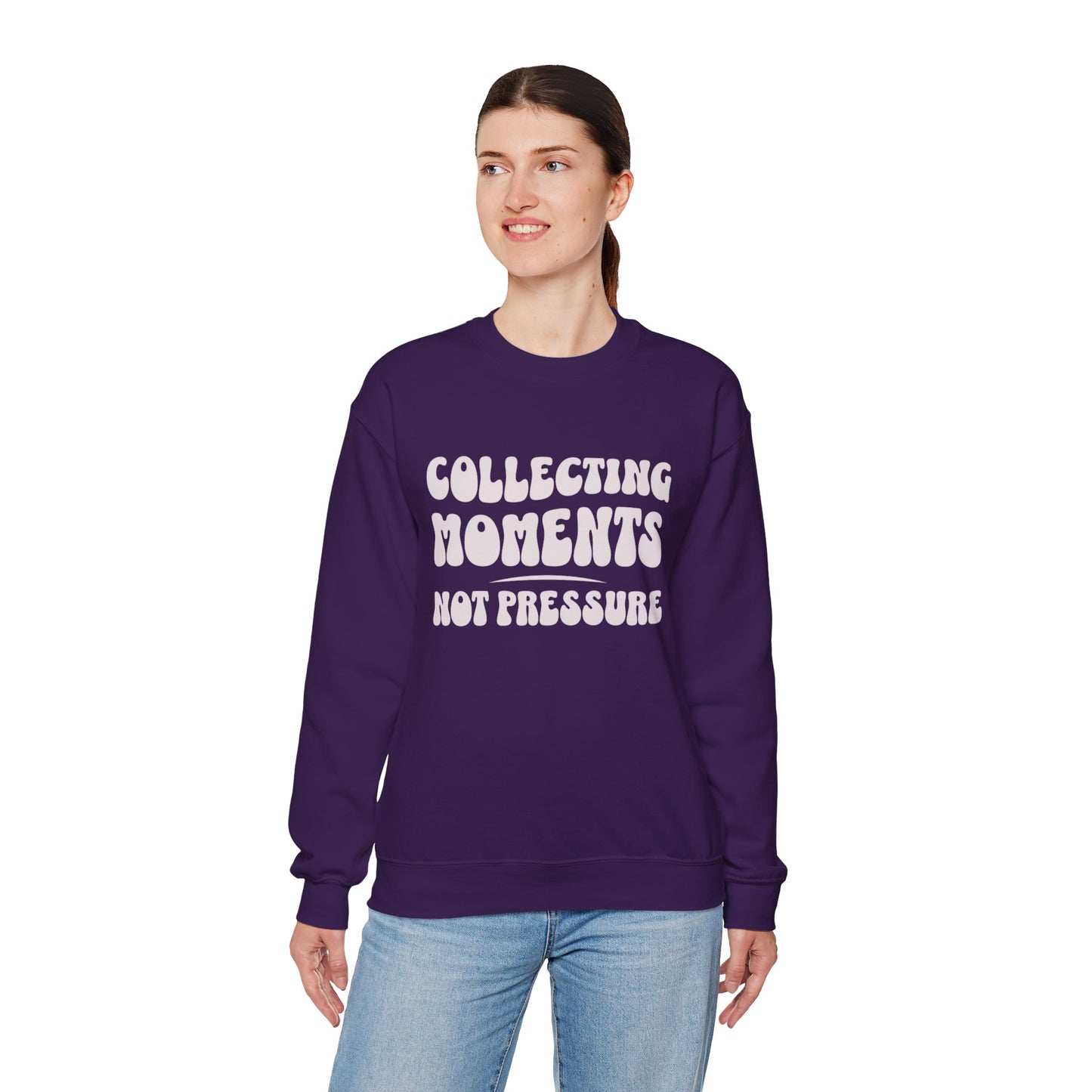 Crewneck Sweatshirt 'Collecting Moments, Not Pressure'