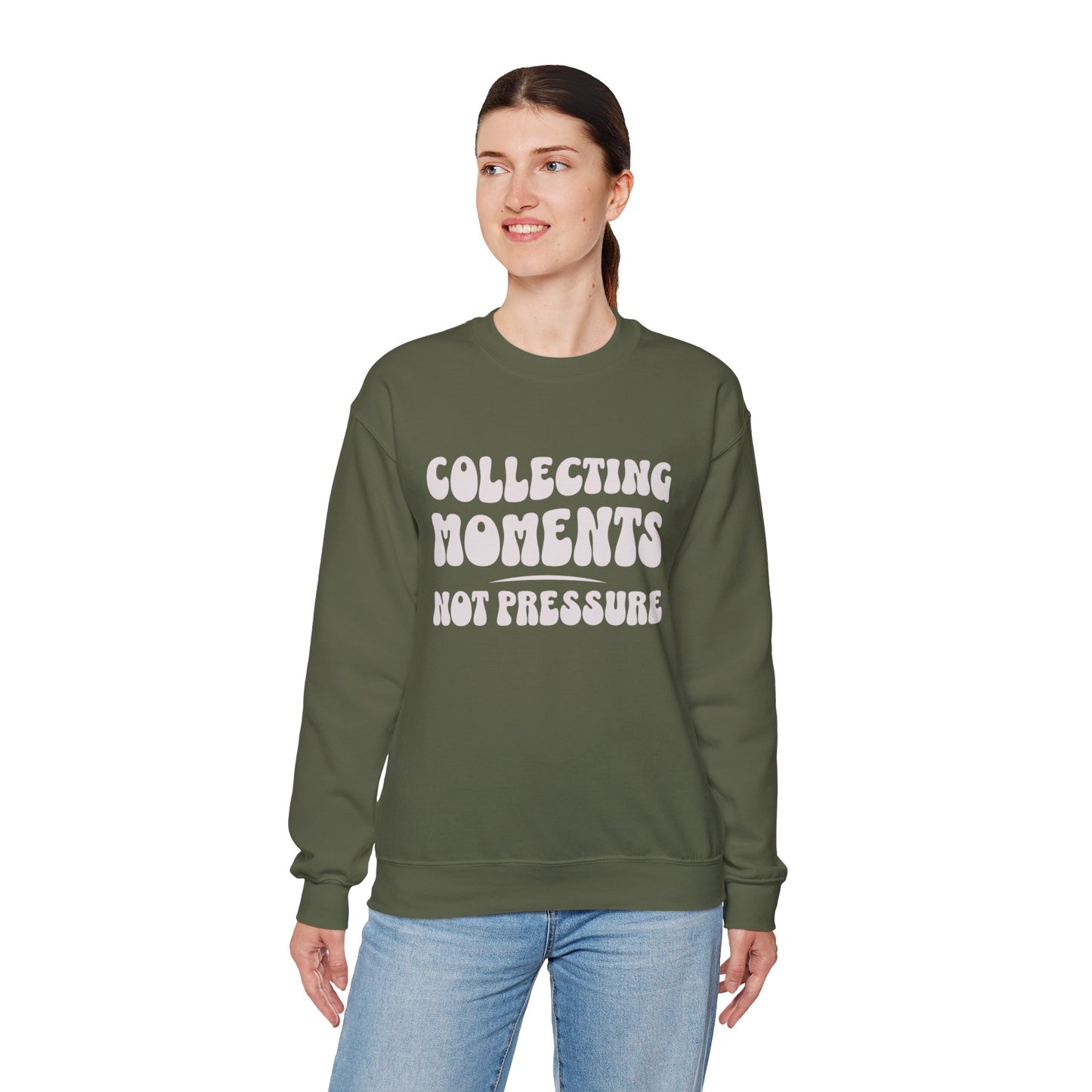 Crewneck Sweatshirt 'Collecting Moments, Not Pressure'