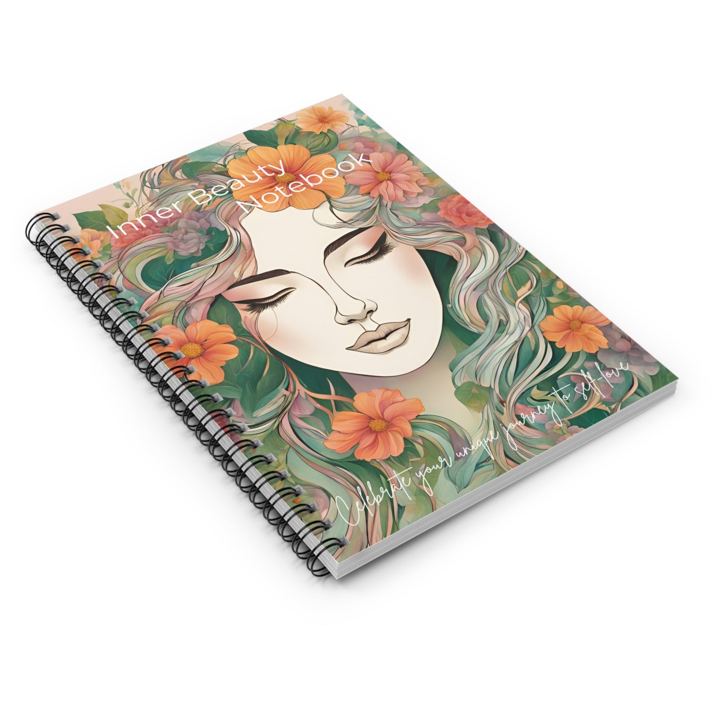 Ruled Line Spiral Notebook - Inner Beauty Design