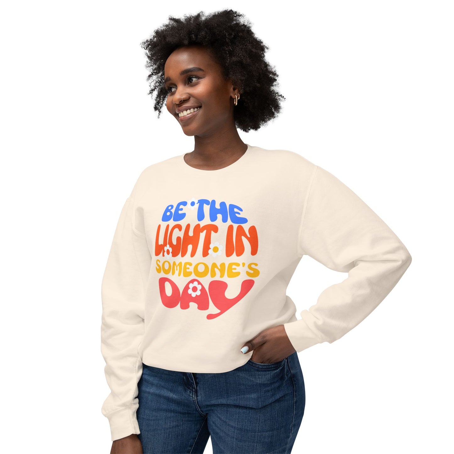 Lightweight Crewneck Sweatshirt: Be the Light in Someone's Day