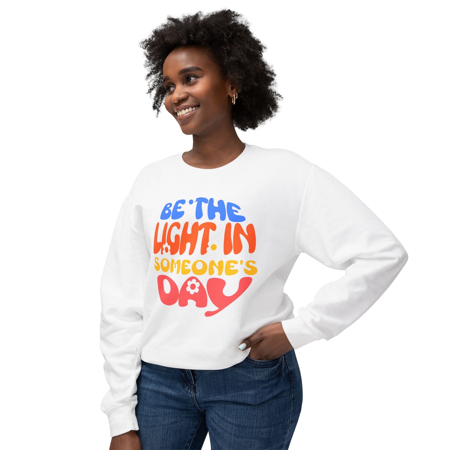 Lightweight Crewneck Sweatshirt: Be the Light in Someone's Day