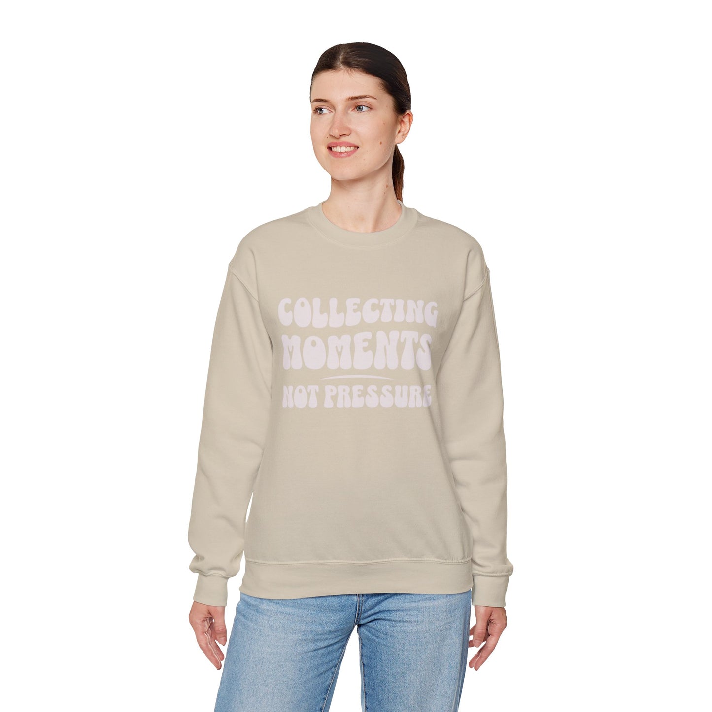 Crewneck Sweatshirt 'Collecting Moments, Not Pressure'