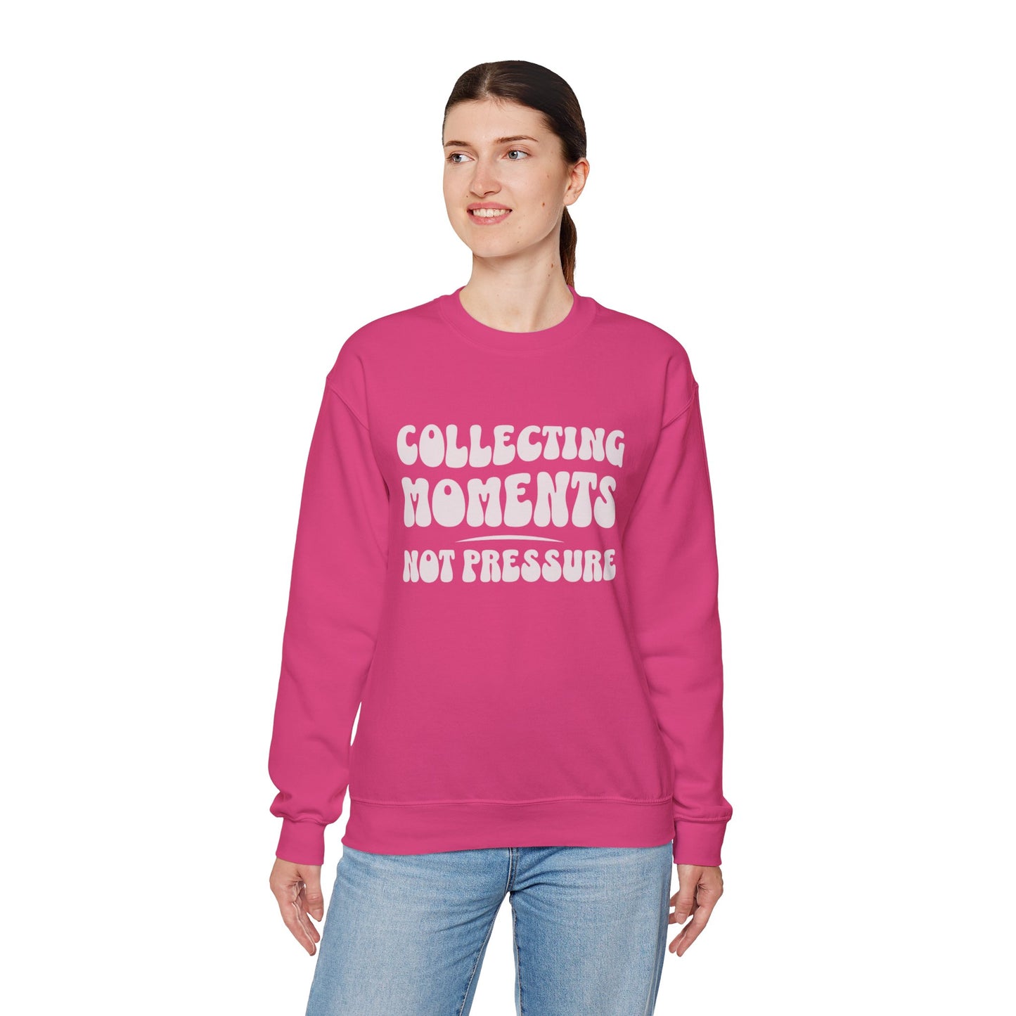 Crewneck Sweatshirt 'Collecting Moments, Not Pressure'