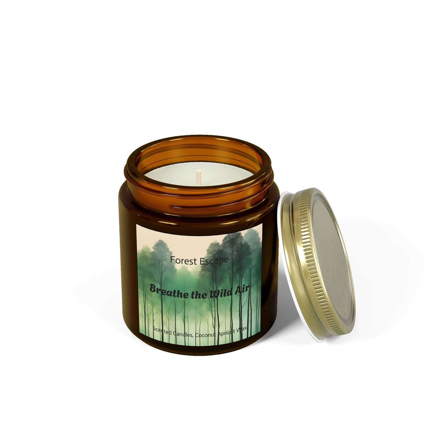 Candle Set, Forest Escape Scented Coconut Apricot Wax (4oz, 9oz)