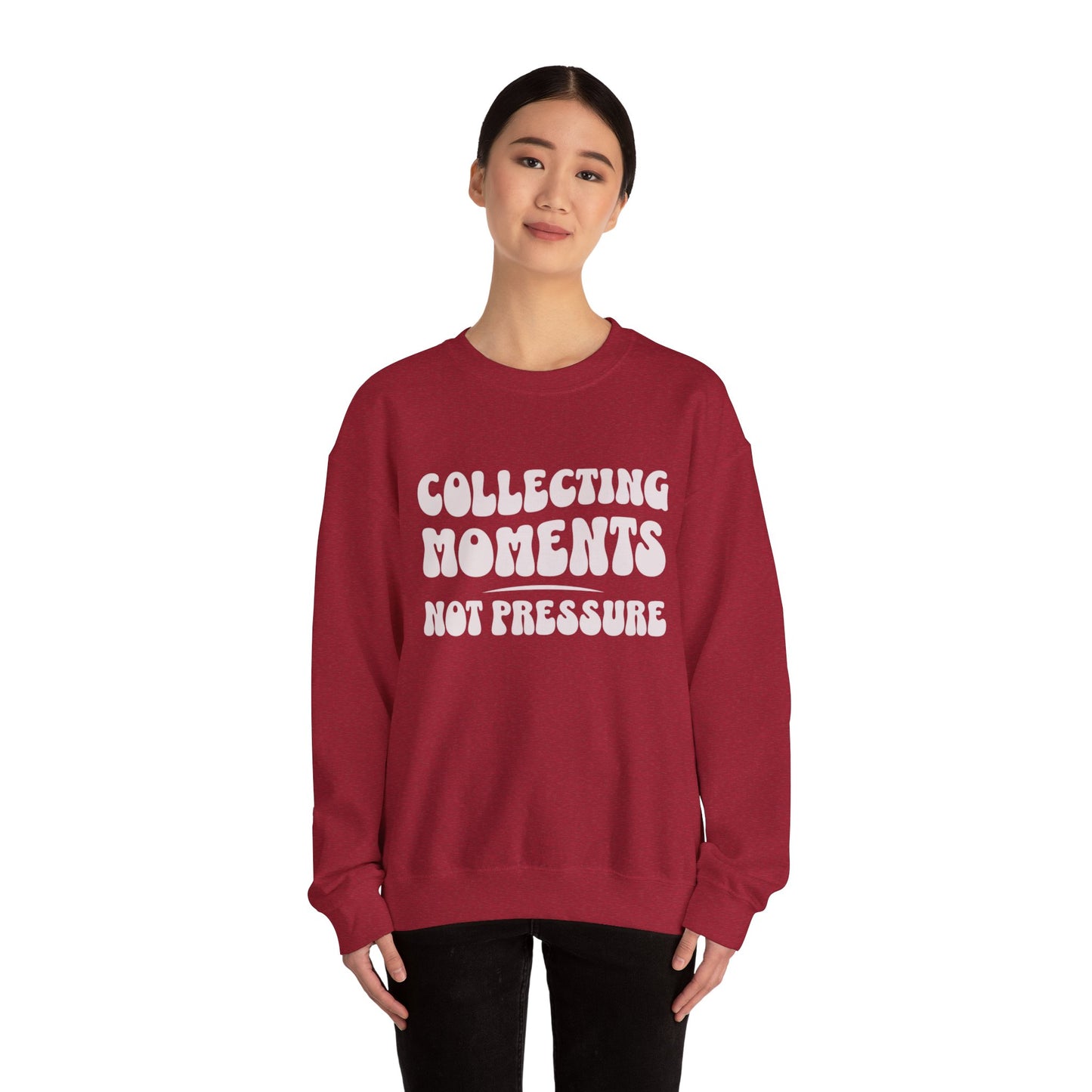 Crewneck Sweatshirt 'Collecting Moments, Not Pressure'