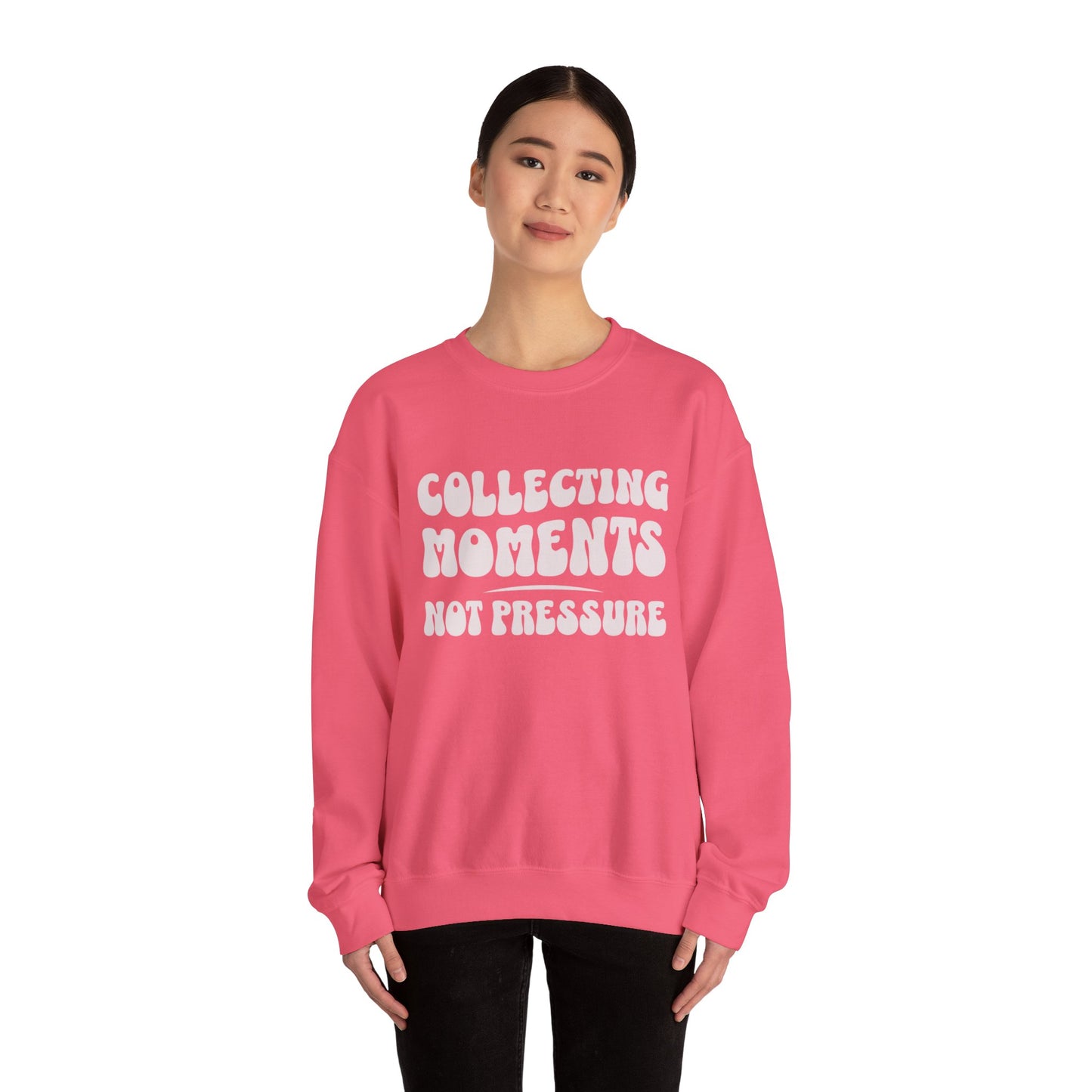 Crewneck Sweatshirt 'Collecting Moments, Not Pressure'