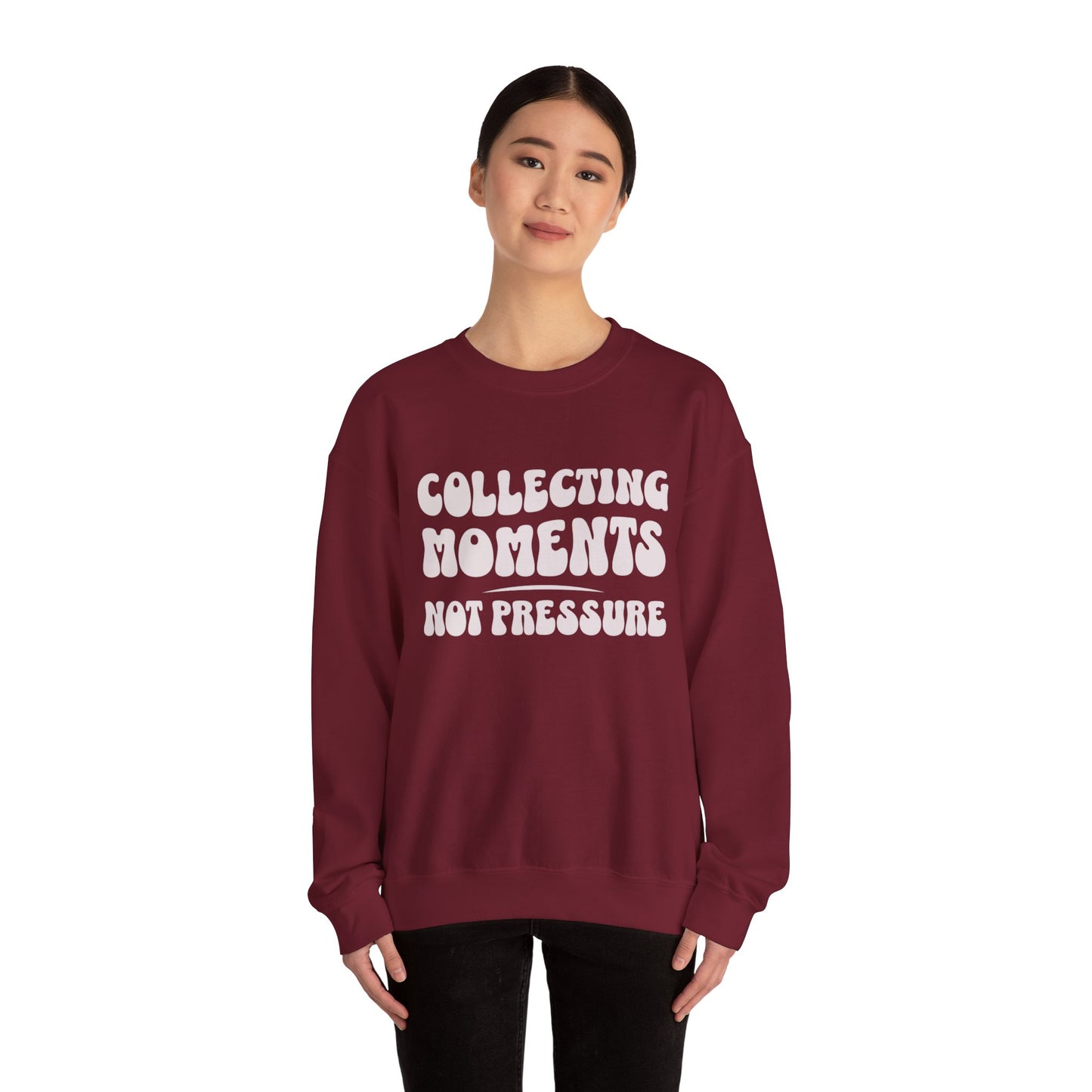 Crewneck Sweatshirt 'Collecting Moments, Not Pressure'