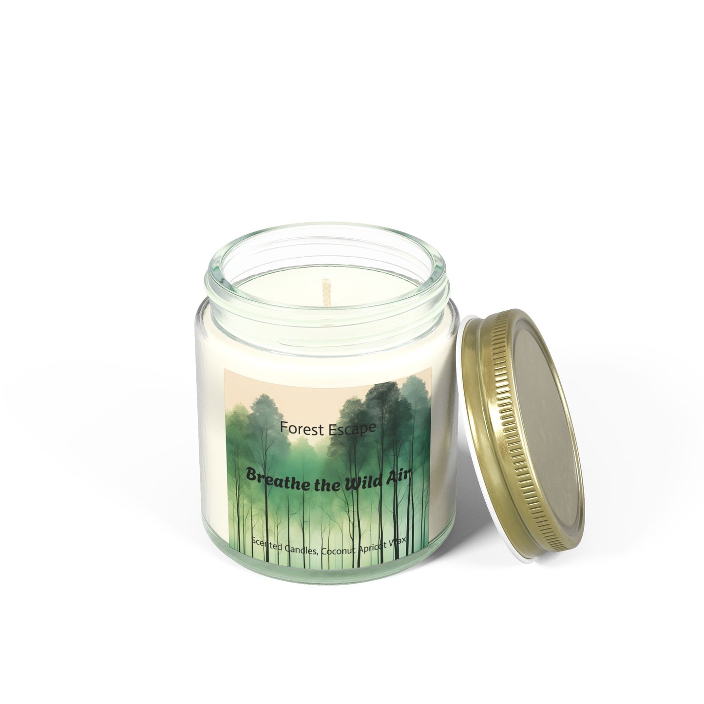 Candle Set, Forest Escape Scented Coconut Apricot Wax (4oz, 9oz)