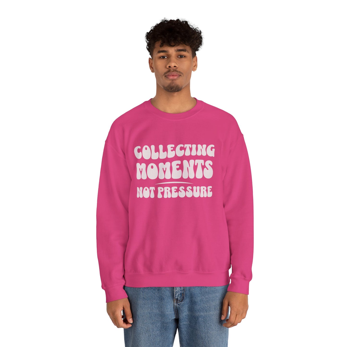 Crewneck Sweatshirt 'Collecting Moments, Not Pressure'