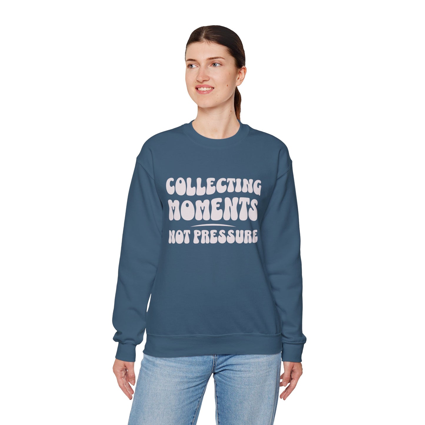 Crewneck Sweatshirt 'Collecting Moments, Not Pressure'