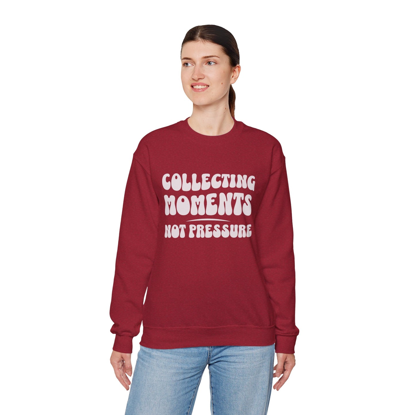 Crewneck Sweatshirt 'Collecting Moments, Not Pressure'