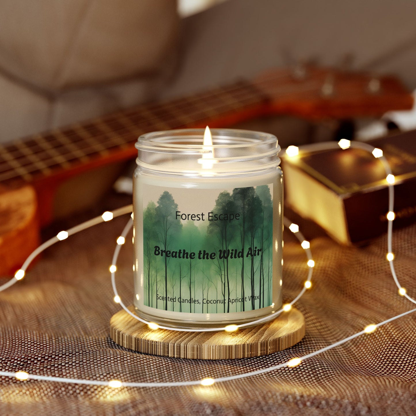 Candle Set, Forest Escape Scented Coconut Apricot Wax (4oz, 9oz)