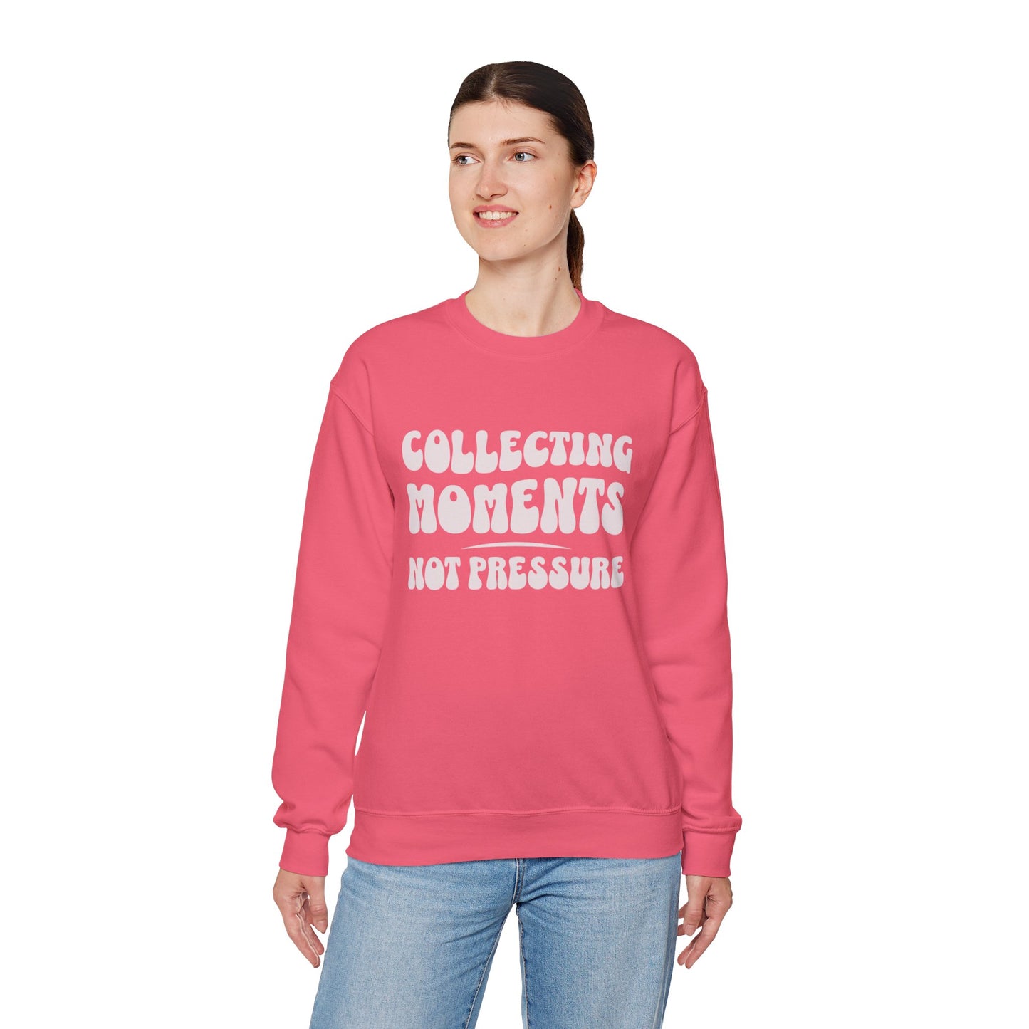 Crewneck Sweatshirt 'Collecting Moments, Not Pressure'