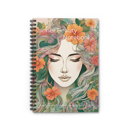 Ruled Line Spiral Notebook - Inner Beauty Design