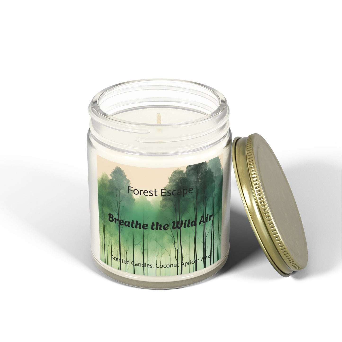 Candle Set, Forest Escape Scented Coconut Apricot Wax (4oz, 9oz)