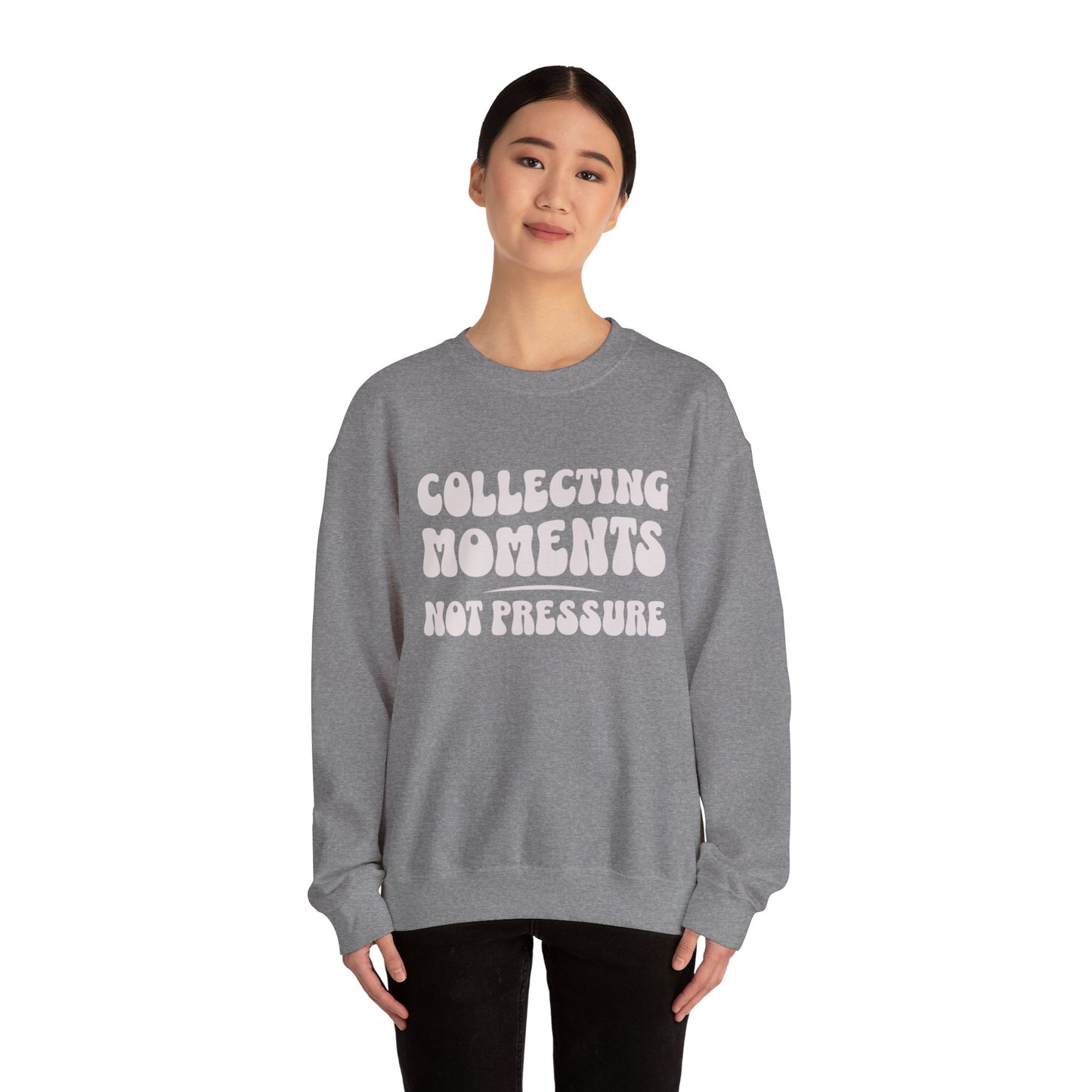 Crewneck Sweatshirt 'Collecting Moments, Not Pressure'