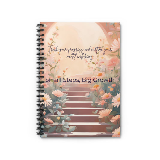 Ruled Line Spiral Notebook - Small Steps, Big Growth