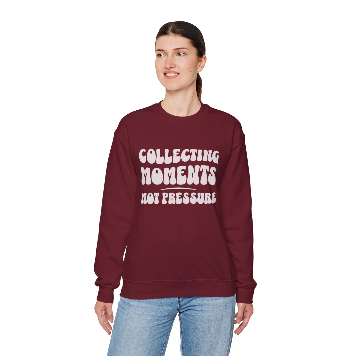 Crewneck Sweatshirt 'Collecting Moments, Not Pressure'