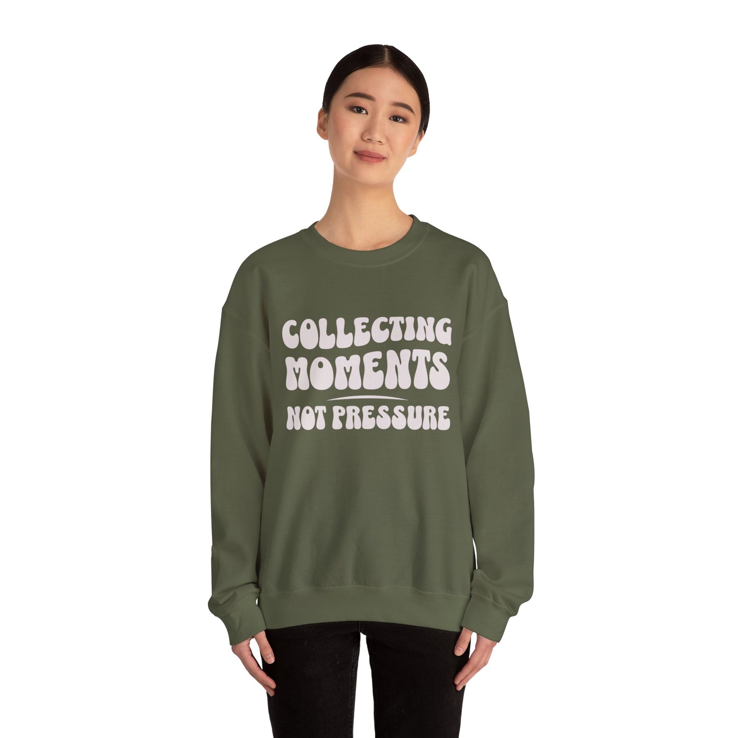 Crewneck Sweatshirt 'Collecting Moments, Not Pressure'